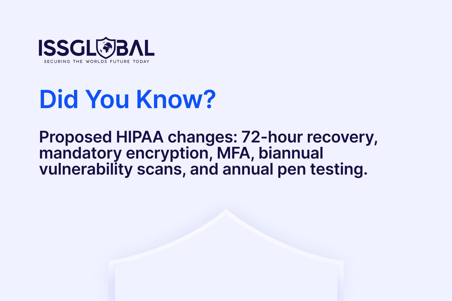 Proposed HIPAA Security Rule updates including 72-hour recovery, encryption, MFA, vulnerability scans, and annual penetration testing.
